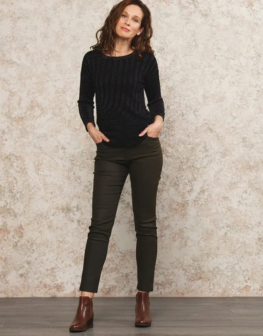 Pull chic brillant noir