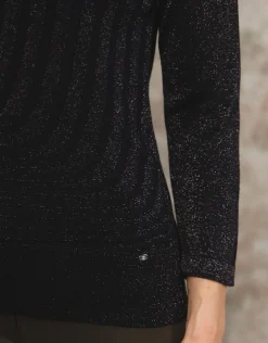 Pull chic brillant noir