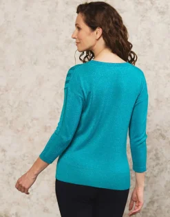 Pull chic brillant vert