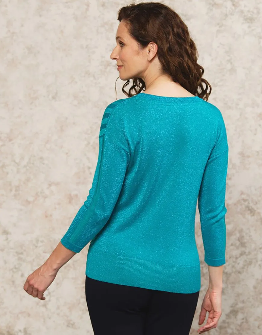 Pull chic brillant vert
