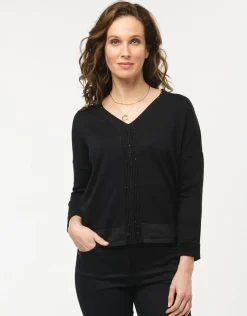 Pull chic noir irisé