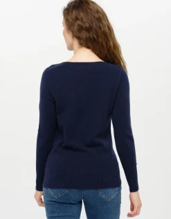 Pull col bateau marine