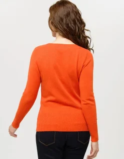 Pull col bateau orange