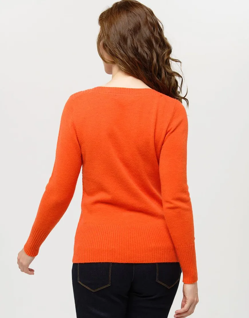 Pull col bateau orange