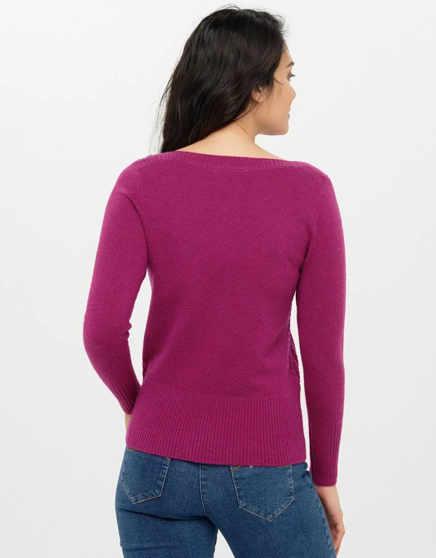 Pull col bateau prune