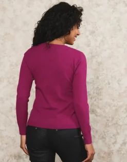 Pull fin laine fushia