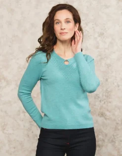 Pull fin laine vert