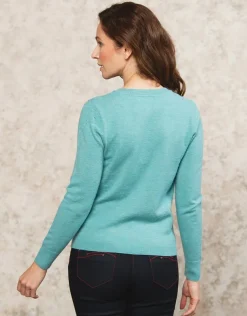 Pull fin laine vert