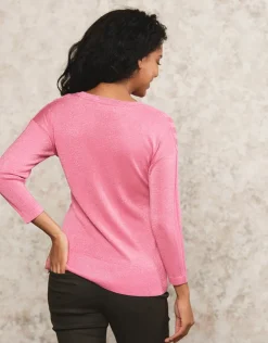 Pull rose métallisé