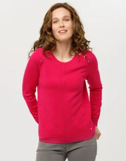 Pull rose rayures