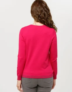 Pull rose rayures