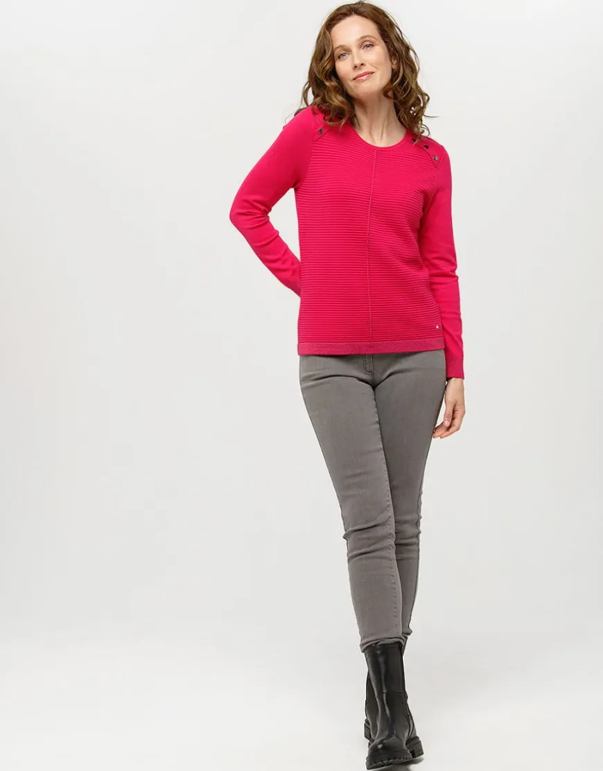 Pull rose rayures