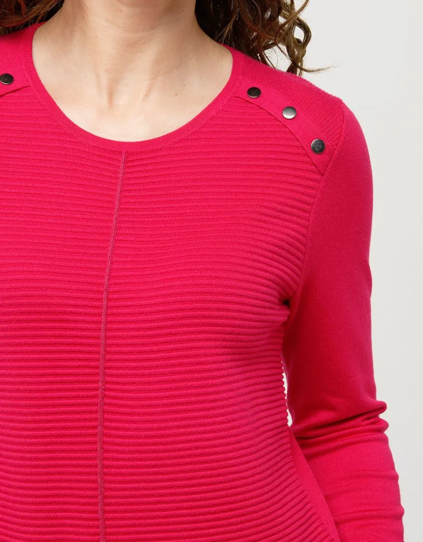 Pull rose rayures