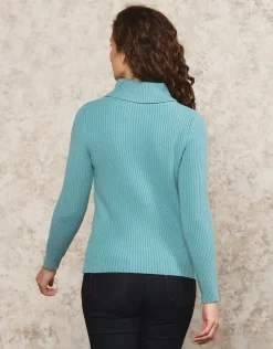 Pull torsadé bleu