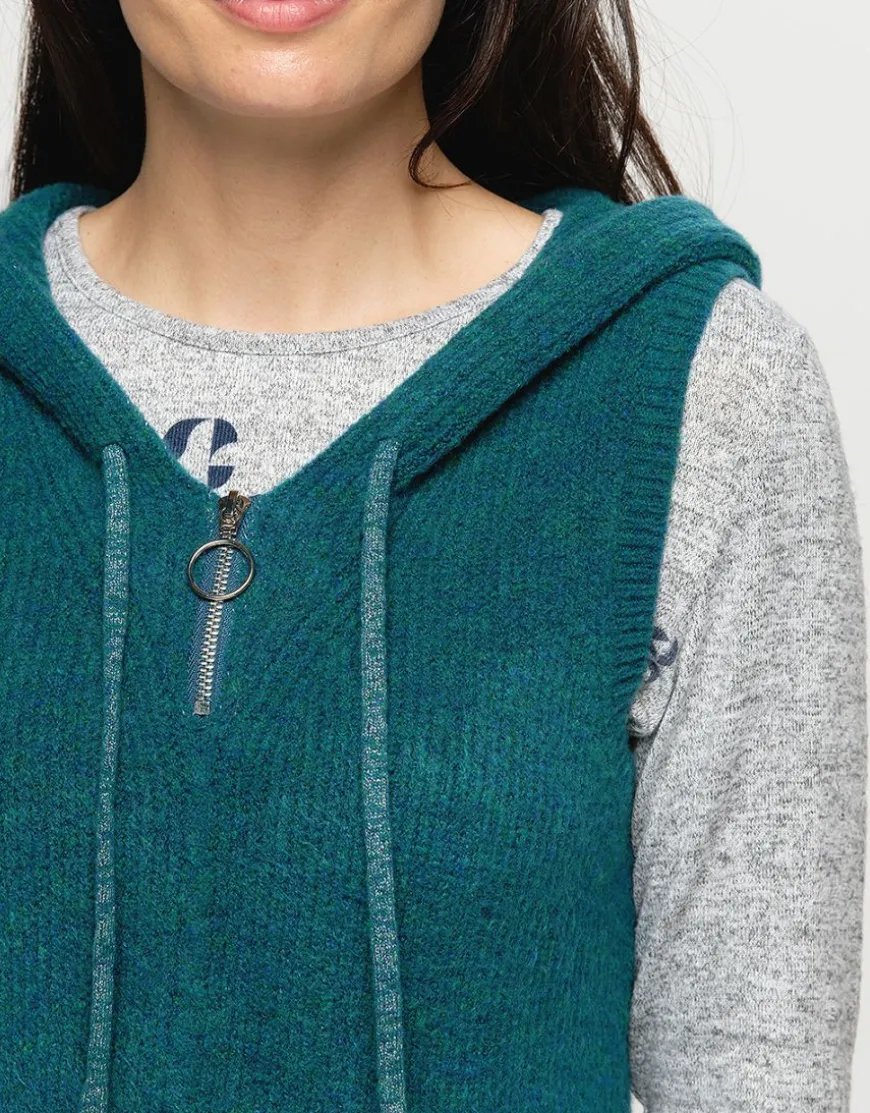 Pull vert sans manches