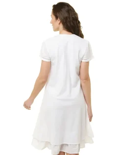 Robe ajourée blanc coton