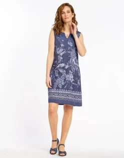 Robe bleue légère imprimé