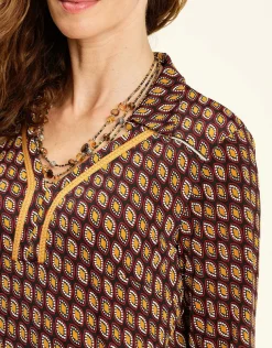 Robe bordeaux doré
