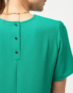Robe chic crêpe vert