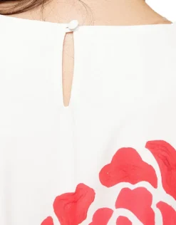 Robe chic écru imprimée
