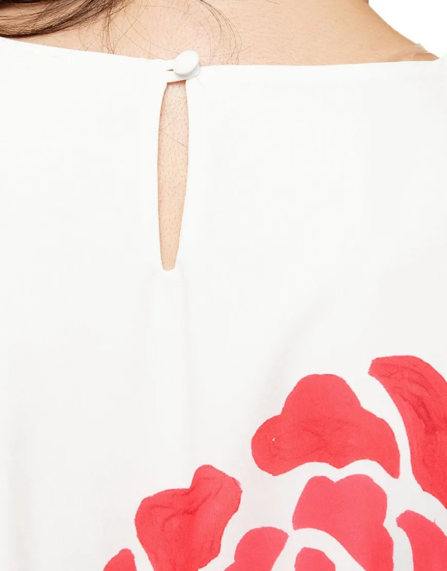 Robe chic écru imprimée