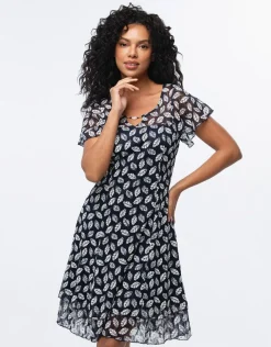 Robe chic dentelle marine