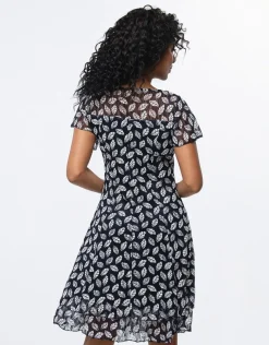 Robe chic dentelle marine