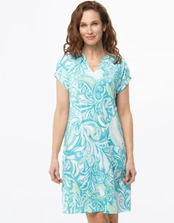 Robe chic imprimé bleu