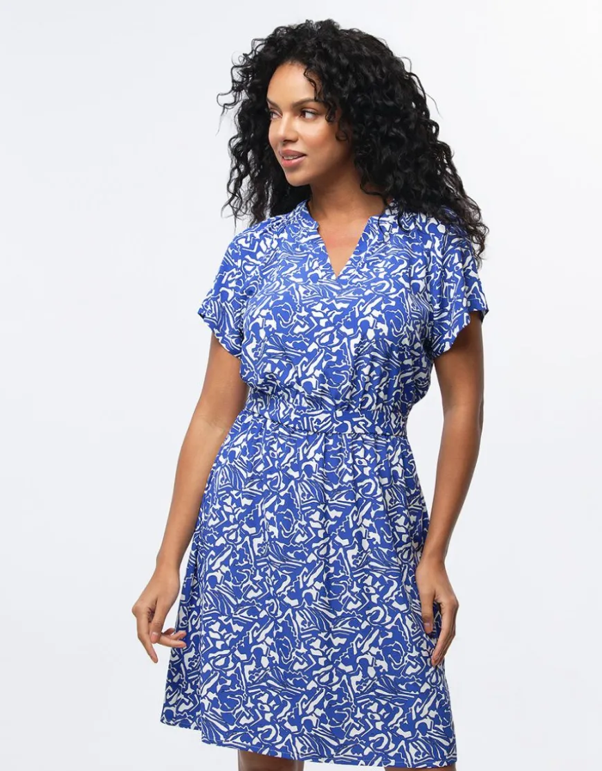 Robe chic imprimé bleu