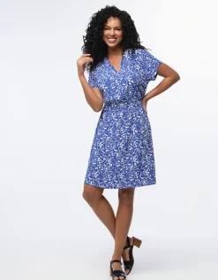 Robe chic imprimé bleu