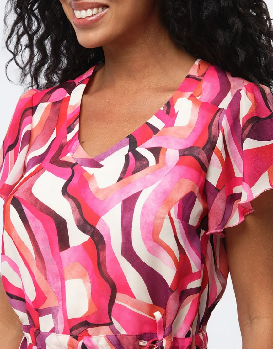 Robe chic imprimé rose