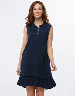 Robe coton bleu marine