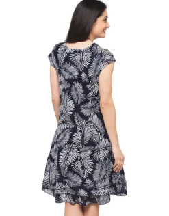 Robe coton imprimé bleu