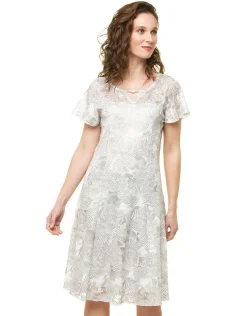 Robe dentelle argentée