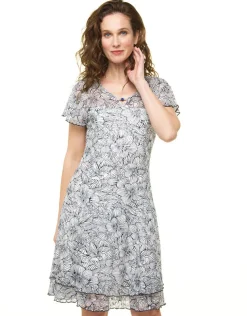 Robe dentelle blanc bleu