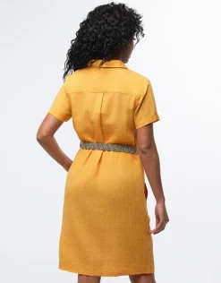 Robe en lin ocre