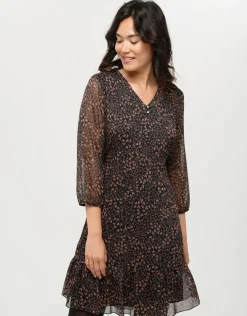 Robe fluide plissée noire