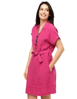 Robe fuchsia 100% lin