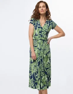 Robe longue imprimé bleu