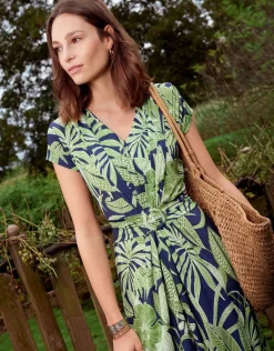 Robe longue imprimé bleu