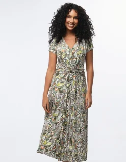Robe longue imprimé kaki