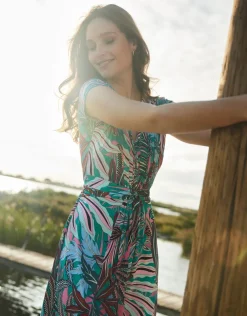 Robe longue turquoise