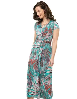Robe longue turquoise
