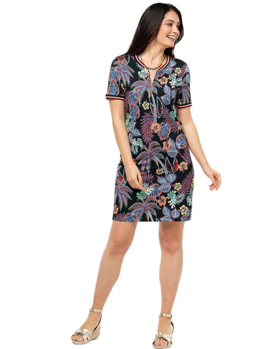 Robe noir feuillages