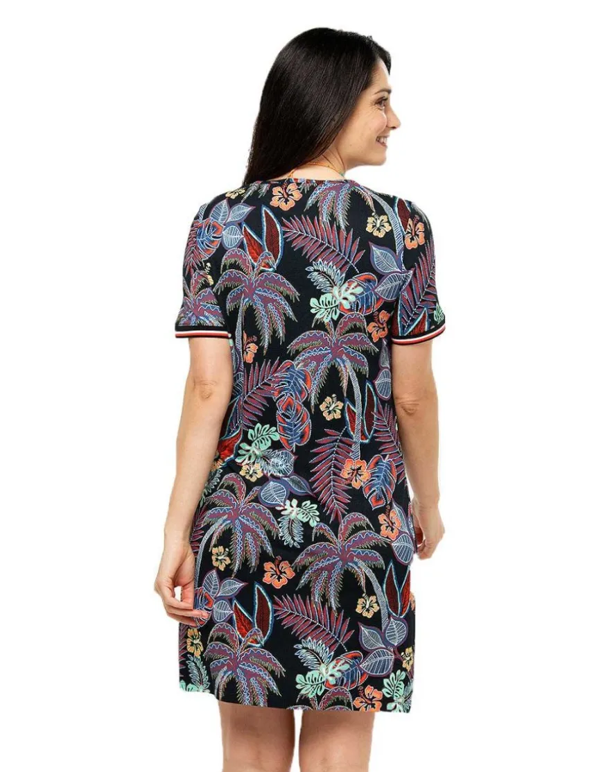 Robe noir feuillages