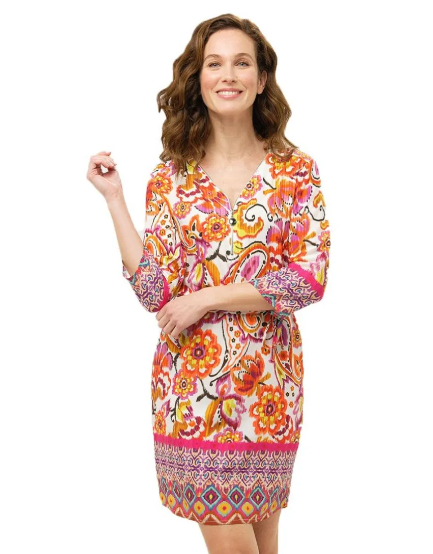 Robe orange imprimée
