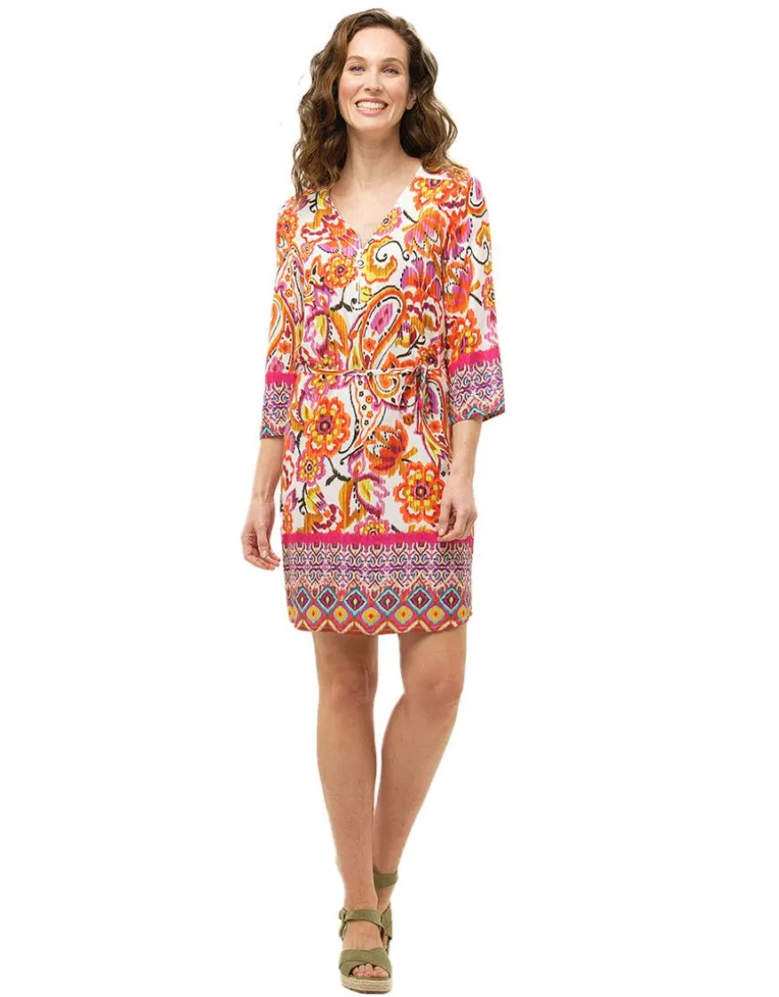 Robe orange imprimée
