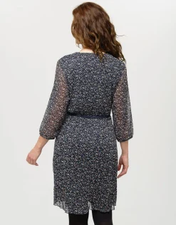 Robe plissée marine voile
