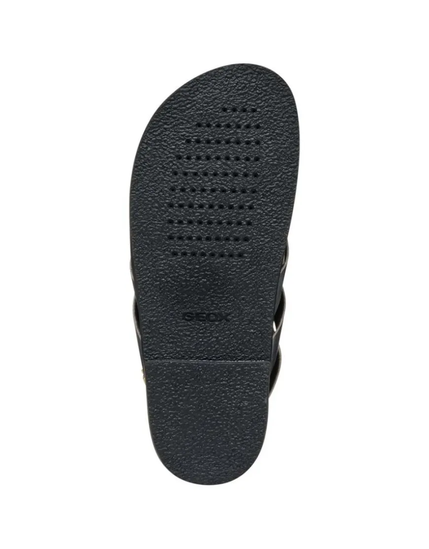 Sandale plate cuir argent GEOX
