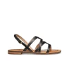 Sandale plate cuir noir GEOX